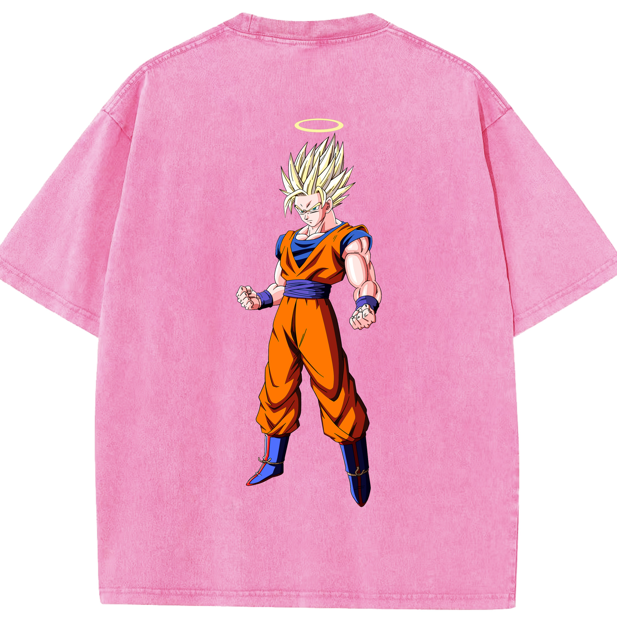 （画像用） ドラゴンボール 孫悟空（そん ごくう）Son Goku カカロット DRAGON BALL Kakarotto 綿100% ヴィンテージ風 半袖Tシャツ（背面プリント）